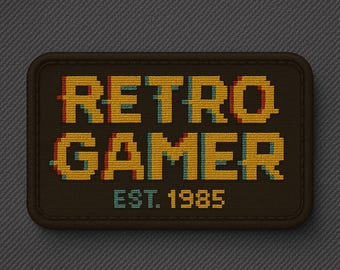 Retro Gamer Logo Patch/Iron-On Patch/Classic Games/Sew-On Applique for Jackets, Backpacks/Geeks & Gamers Gifts/Nerd Patch/Legends/PatchesDIY