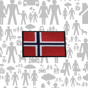 Norway Flag Patch Embroidered Iron-on/Sew-on Applique Shoulder Uniform Vest Jacket Costume Backpack, Biker MC Club Military Veteran Explorer