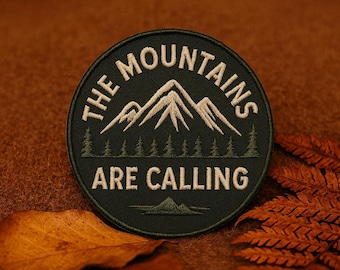 The Mountains Are Calling Patch/Camping Patch/Iron-On Patch/DIY Sew-On Applique for Backpacks, Jackets, Clothing, Outdoor Adventure Gifts
