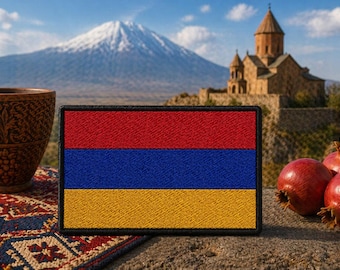 Parche de la bandera de Armenia, termoadhesivo, para coser en uniformes de hombro, chalecos, chaquetas, motociclistas, clubes de motociclistas y veteranos militares.