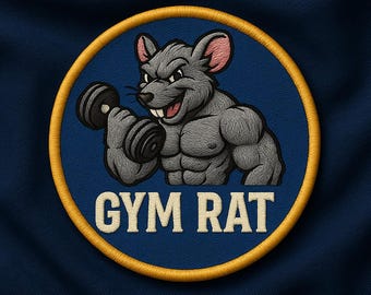 Fitness Motivatiepatch Gym Rat Opstrijk- of naaiwerkbadge voor jassen, rugzakken en sporttassen Hef zware appliqué