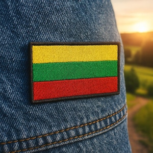 Parche de bandera de Lituania/Parches termoadhesivos/Apliques para coser en hombros, uniformes, chalecos, chaquetas, parches de motociclista/parches de club de motociclistas/militares