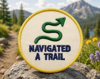 Navigated A Trail Patch/Merit Badge/Scout Style/Iron-On Patch/Camping & Hiking/Kids Patches/Sew-On Applique for Clothing Jacket Hat Backpack