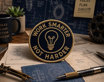 Patch voor ambachtslieden/werk slimmer, niet harder-patch/strijkpatch/aangepaste appliqué voor rugzakken, jassen, professionele patches