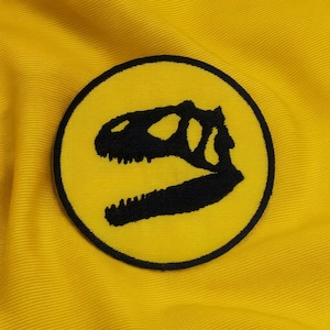 T-Rex Skull Patch/Iron-On Patch/Dinosaur Patch/Fossil Badge/Sew-On Applique for Jackets, Backpacks/Dino Logo/Paleontology Patch