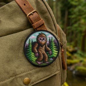 Baby Bigfoot Patch/Iron-On Patch/Sew-On Applique for Backpacks, Jackets/Clothing/Cryptid Badge/Sasquatch Patch/Forest/Nature/Hiking/Myth
