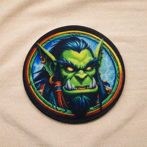 Parche de guerrero orco termoadhesivo para coser o aplicar en mochilas, chaquetas, chalecos, disfraces de cosplay, equipo táctico de combate y guerreros.