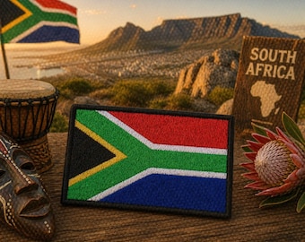 South Africa Flag Patch/Iron-On Patch/Military Biker/Veteran Gift/Embroidered Sew-on Applique for Clothing Uniform Vest/Jacket Backpack Gear