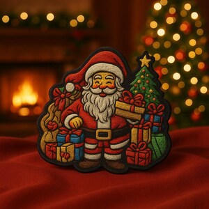 Naszywka z motywem Świętego Mikołaja, do naprasowania, do przyszycia, do kurtki, plecaka, kamizelki, odzieży, skarpet choinkowych, torby prezentowej, świątecznej, na Biegun Północny