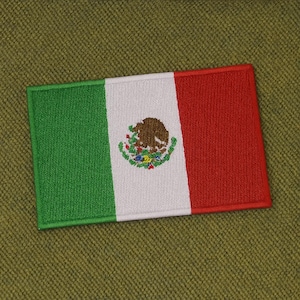 Mexican Flag Patch/Mexico Patch/Iron-On Patch/Sew-on Applique for Uniform, Jacket, Gear/Travel Souvenir/Biker Patch/MC Club/Military Veteran