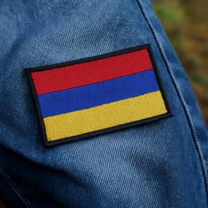 Parche de la bandera de Armenia, termoadhesivo, para coser en uniformes de hombro, chalecos, chaquetas, motociclistas, clubes de motociclistas y veteranos militares.