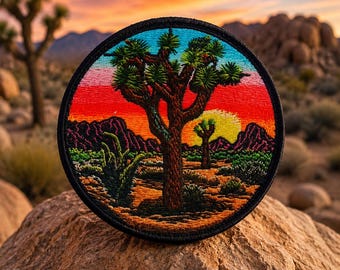 Joshua Tree Park Patch/Iron-On Patch/Sew-On Applique for Jackets & Backpacks/Clothing/Nature Badge/Hiking Patch/Camping Patch/Souvenir Gift