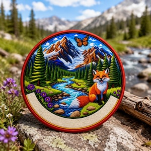 Red Fox Patch/Iron-On Patch/Wild Animal Badge/Sew-On Applique for Backpacks, Clothing, Jacket, Outdoor Adventure/Nature Gift/Wildlife/Parks