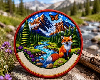 Red Fox Patch/Iron-On Patch/Wild Animal Badge/Sew-On Applique for Backpacks, Clothing, Jacket, Outdoor Adventure/Nature Gift/Wildlife/Parks