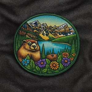 Beaver Patch Iron-On Sew-On National Park Applique for Backpack Vest Jacket, Outdoor Adventure, Mountain Nature, Forest Badge