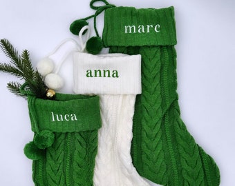Personalized Christmas Stockings, Christmas Gift, Embroidered Christmas Stocking, Custom Christmas Stockings, Knitted Stockings, Xmas Gift