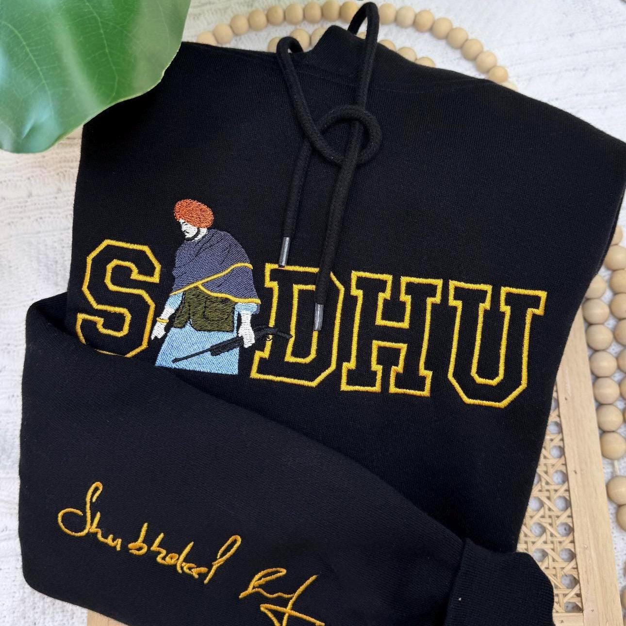 Sidhu Moosewala Embroidered Hoodie | Punjabi Legend Pullover | Shubhdeep Singh Sidhu Fan Gift