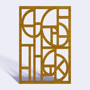 Geometrische moderne deelvenster dxf svg pdf voor lasergesneden cnc mdf multiplex acryl muurkunst