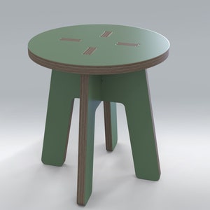 CNC Plywood Stool Chair Plan: Montessori Kids Furniture (PDF & DXF File)