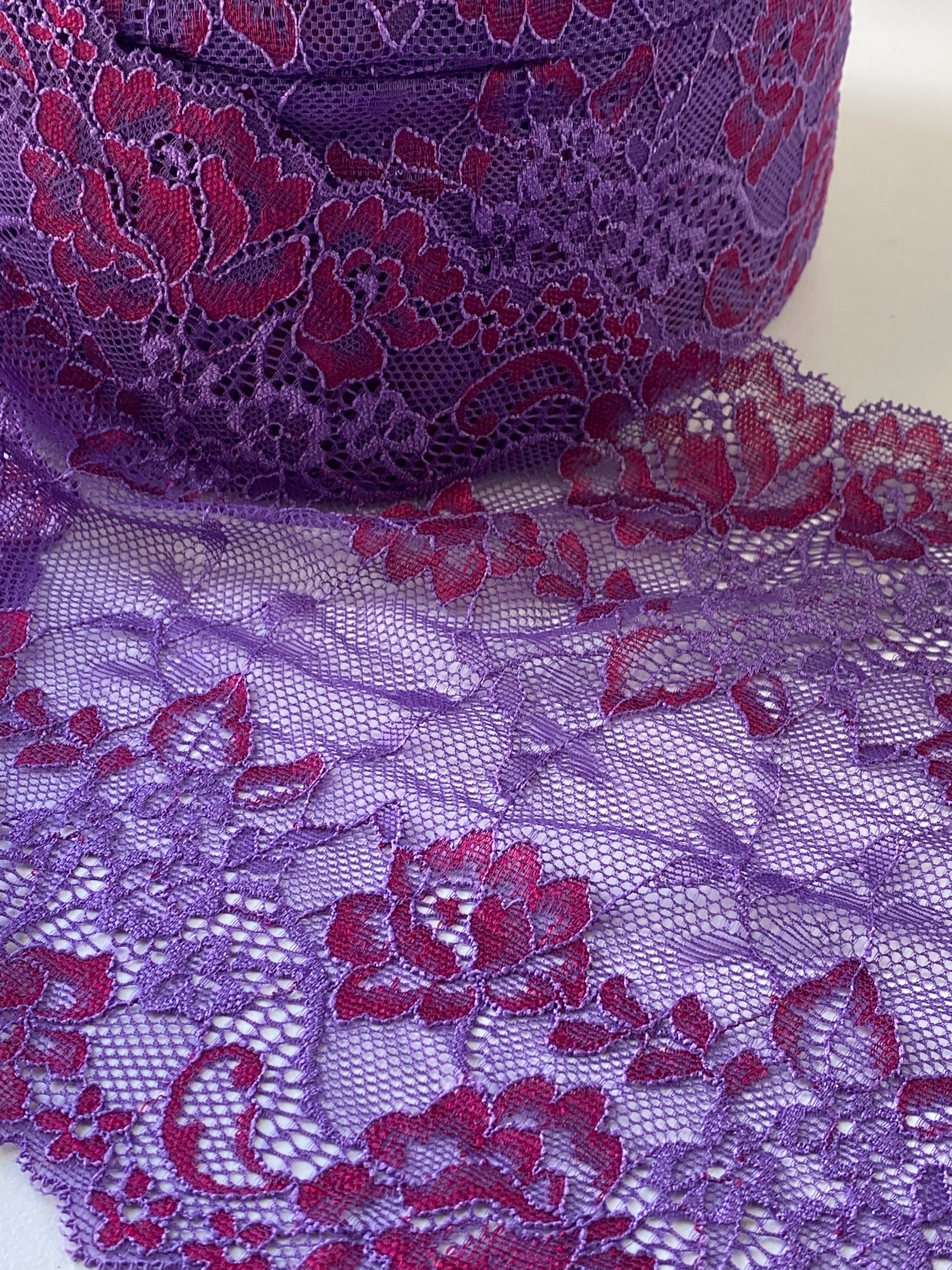 paars-roze-stretch-kant-tule-trim-8-20cms-2-meter-etsy-nederland