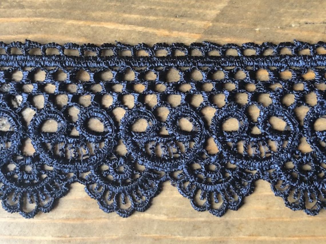 Navy Blue Guipure Lace Trim 2/5cm PER METRE Etsy