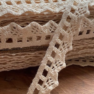 Ecru Vintage Shabby Chic Baumwolle Cluny Crotchet Picot Spitzenbesatz 1,75 cm / 0,75 Zoll - 3 Meter