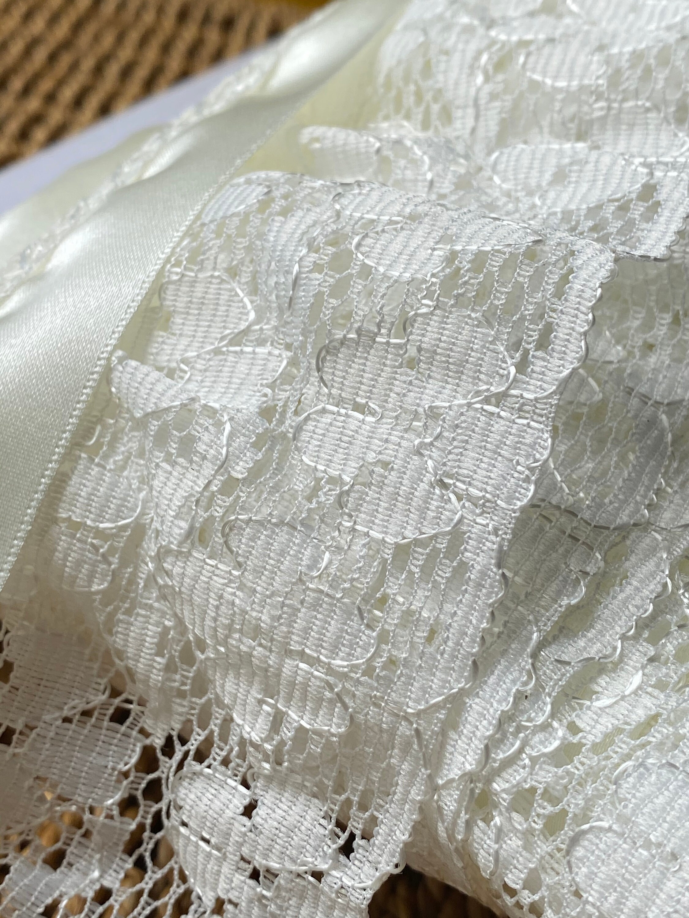 Elfenbein gesammelt Nottingham Spitze Trim mit Satin Band | Etsy
