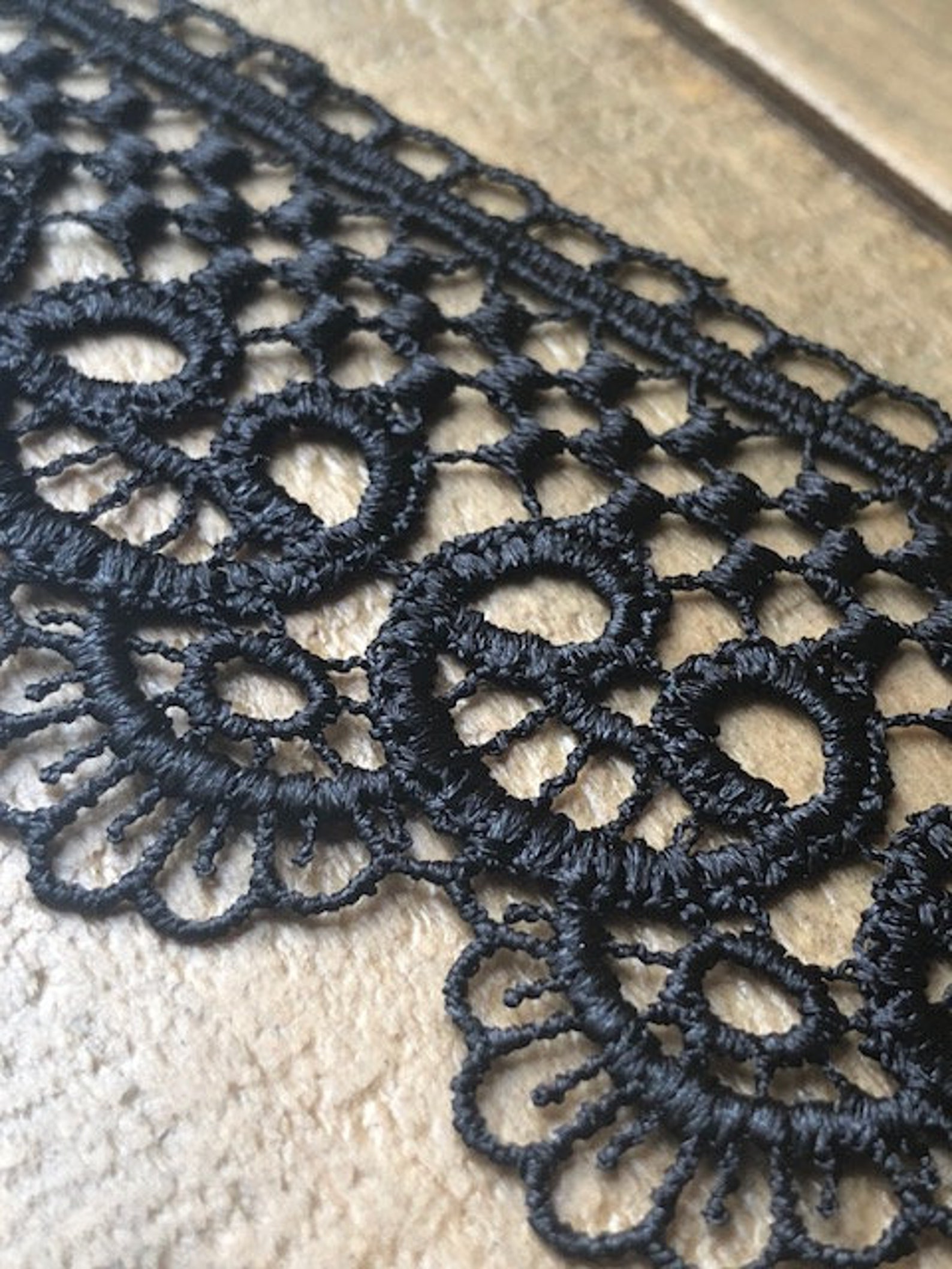 Black Guipure Lace Trim 2/5cm PER METRE Etsy Polska