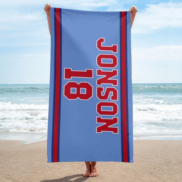 Toallas de playa personalizadas, toalla de playa con nombre personalizado, toalla deportiva con texto personalizado, toallas de baño y playa de viaje en piscina personalizadas para niños y adultos
