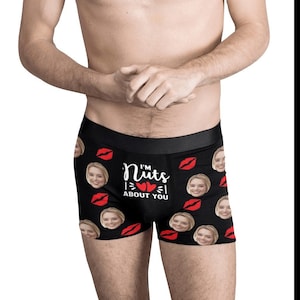 Custom Boxers with Face for Boyfriend Husband Dad, Custom Underwear with Photo, Picture Boxer Briefs,Personalized gifts.Valentine's Day Gift