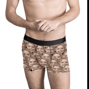 valentines gift for him, face boxer briefs, gift for husband, gift for  boyfriend, valentines underwear, funny underwear, photo boxer briefs