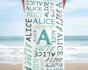 Personalisiertes Strandtuch mit Name: Personalisiertes Mikrofaser Pool & Badetuch