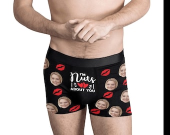 Custom Boxers with Face for Boyfriend Husband Dad, Custom Underwear with Photo, Picture Boxer Briefs, photo Boxers,Personalized gifts.