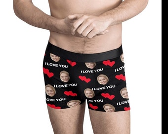 Custom Boxers with Face for Boyfriend Husband Dad, Custom Underwear with Photo, Picture Boxer Briefs, photo Boxers,Personalized gifts.