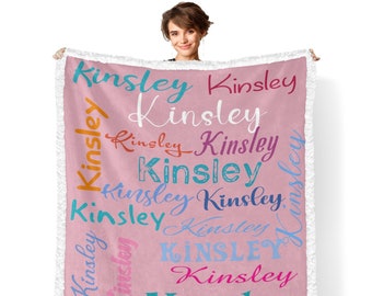 Custom Blanket for Girl Boy Personalized Blanket with Name Text Soft Sherpa Throw Blanket Customized Souvenirs Gift for Baby Pets