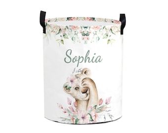 Personalized Nursery Hamper: Collapsible Clothes Storage Basket with Handle