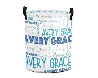 Personalized Laundry Hamper: Collapsible Clothes Storage Basket with Handles
