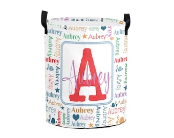 Personalized Laundry Baskets Custom Laundry Hamper Collapsible Clothes Storage Basket with Handle for Bathroom Living Room Bedroom