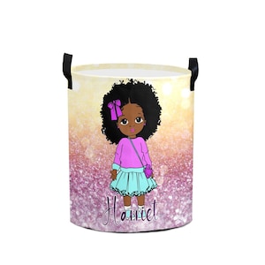 Personalized Kids Laundry Basket: Collapsible Clothes Hamper with Handles