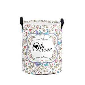 Personalized Laundry Hamper: Collapsible Clothes Storage Basket with Handles