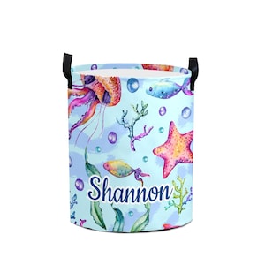 Personalized Collapsible Laundry Basket: Ocean Nursery Decor