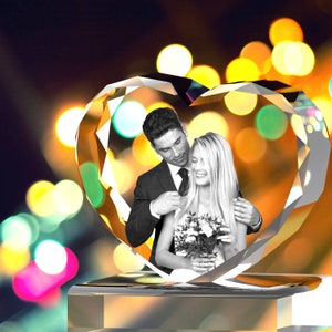 Custom 3D Crystal Photo,3D Laser Etched Picture (wedding gifts,pet memorial,chirstmas,anniversary gifts) free multi-color light base include