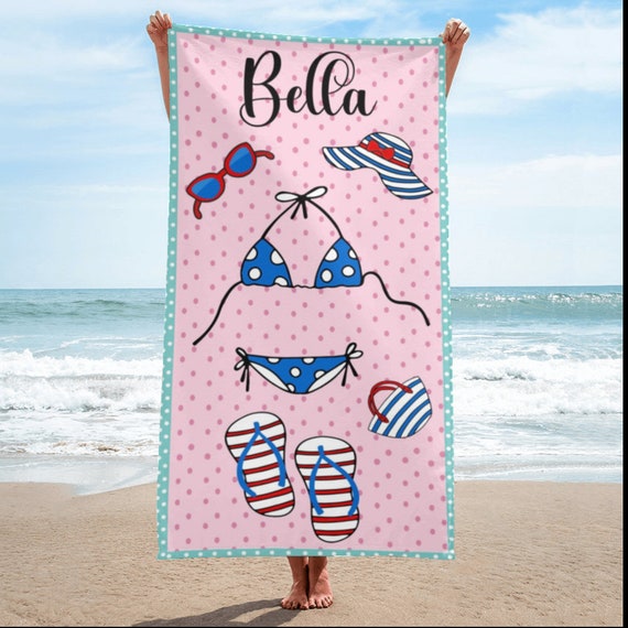 Personalized Beach Towels Custom Name Beach Towel custom Text