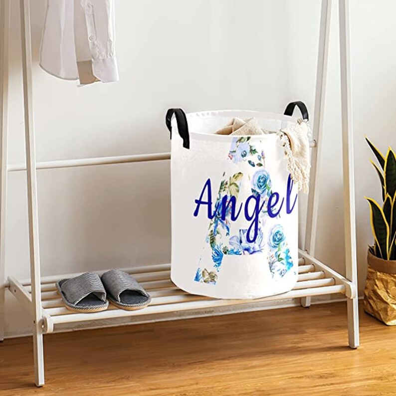 Custom Laundry Basket With Name Text Personalized Laundry Etsy