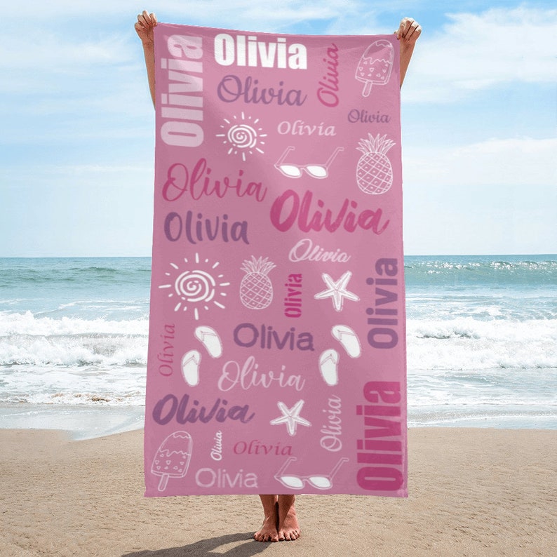 Personalized Beach Towels Custom Name Beach Towel custom Etsy