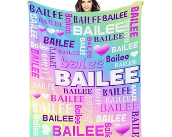 Personalized Name Blanket: Custom Flannel Throw, Birthday Gift