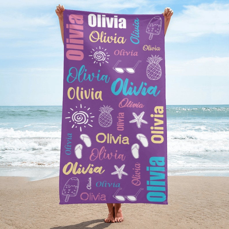 Personalized Beach Towels Custom Name Beach Towel custom Etsy