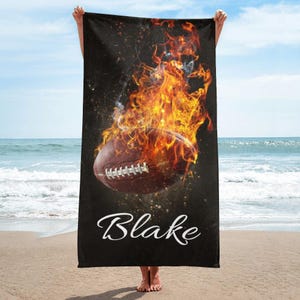 Personalized Beach Towels, Custom Name Beach Towel ,Custom Rugby ball Towel,Custom basketball Beach and Bath Towels for Kids and Adults.