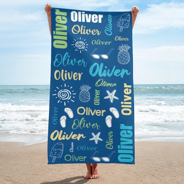 Personalized Kids Beach Towels Etsy