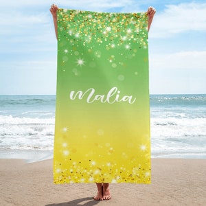 Personalized Microfiber Beach Towel: Custom Name Pool & Travel Towel (30x60 inch)